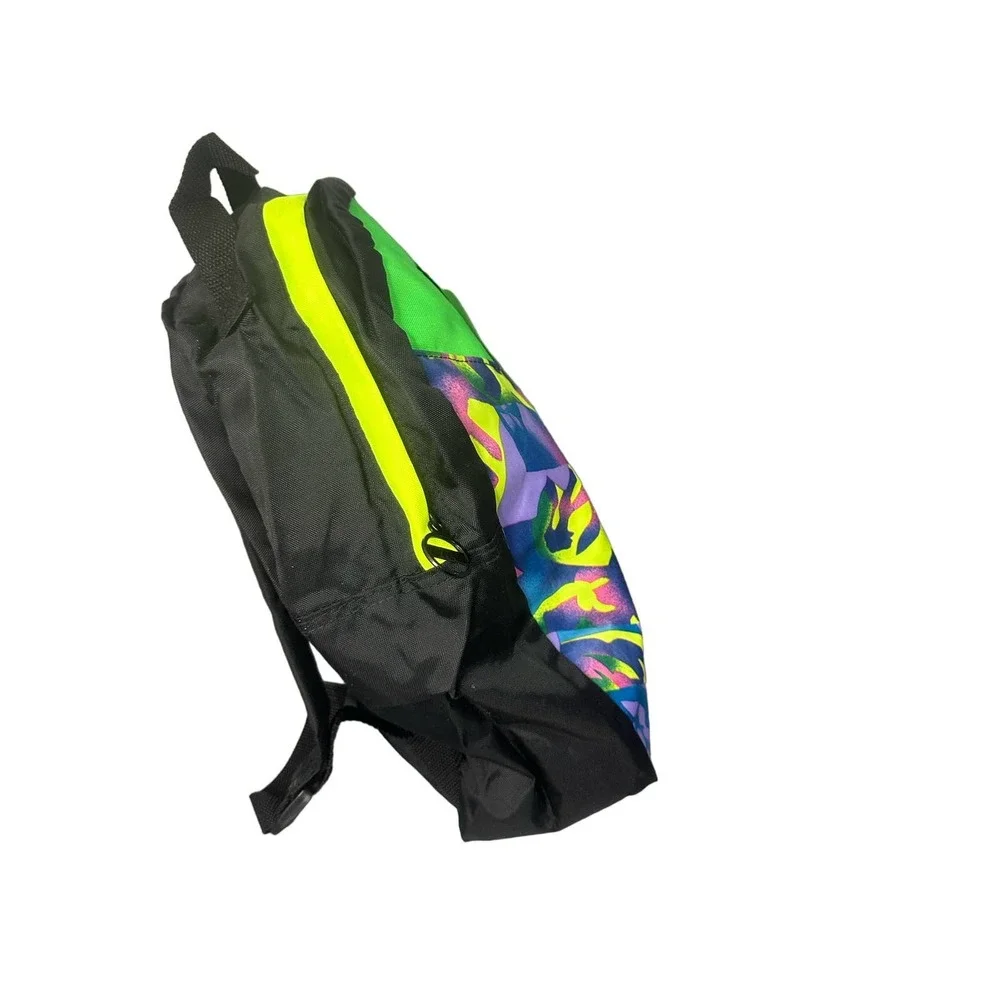 Vintage NWT Trendy Backpack, Neon Green Abstract from the 90's Y2K Millennial - Picture 2 of 9